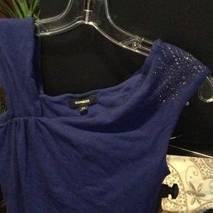 Blue Express , X Small elegant sequenced design blouse